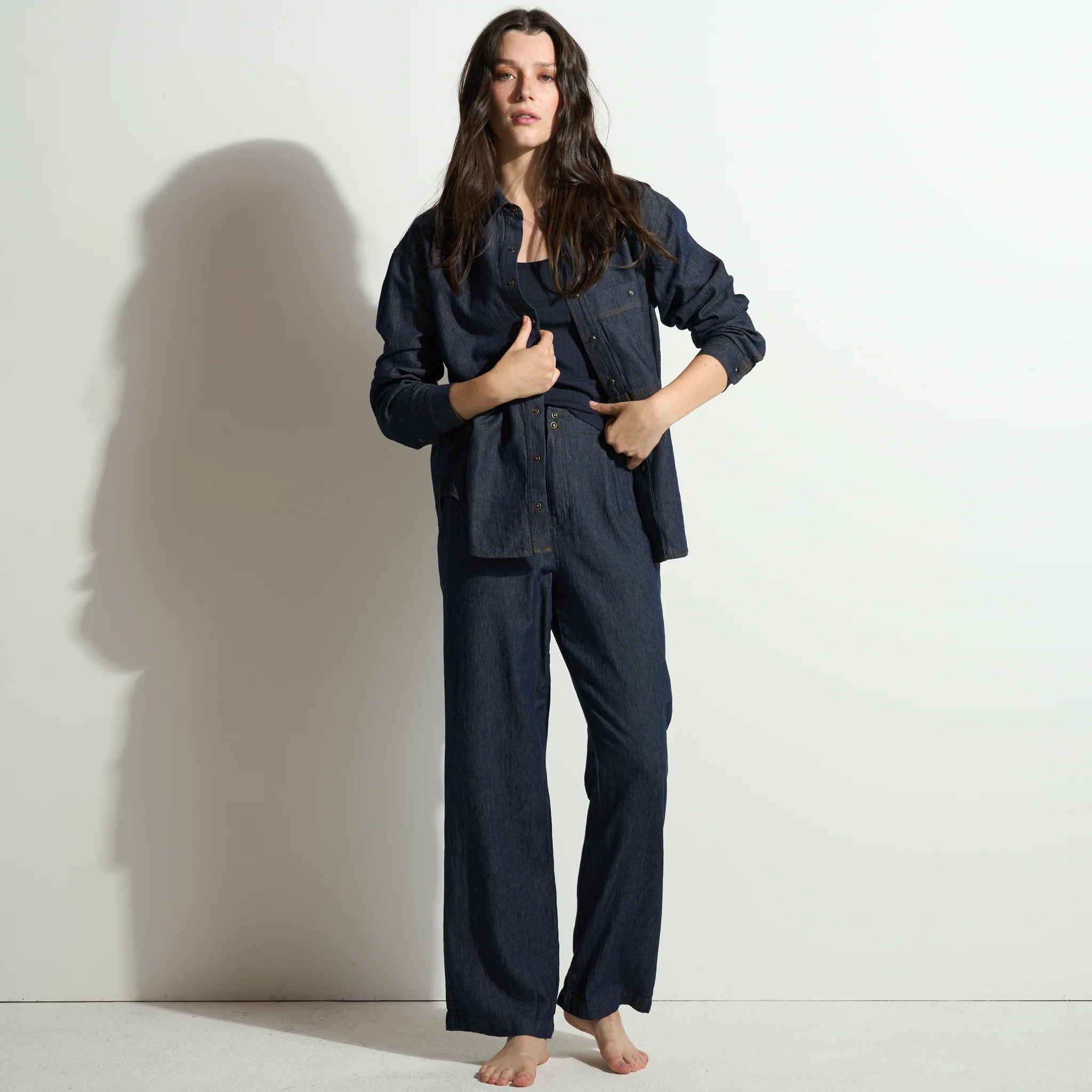 Celeste Oversized Japanese Denim Shirt - Image 10
