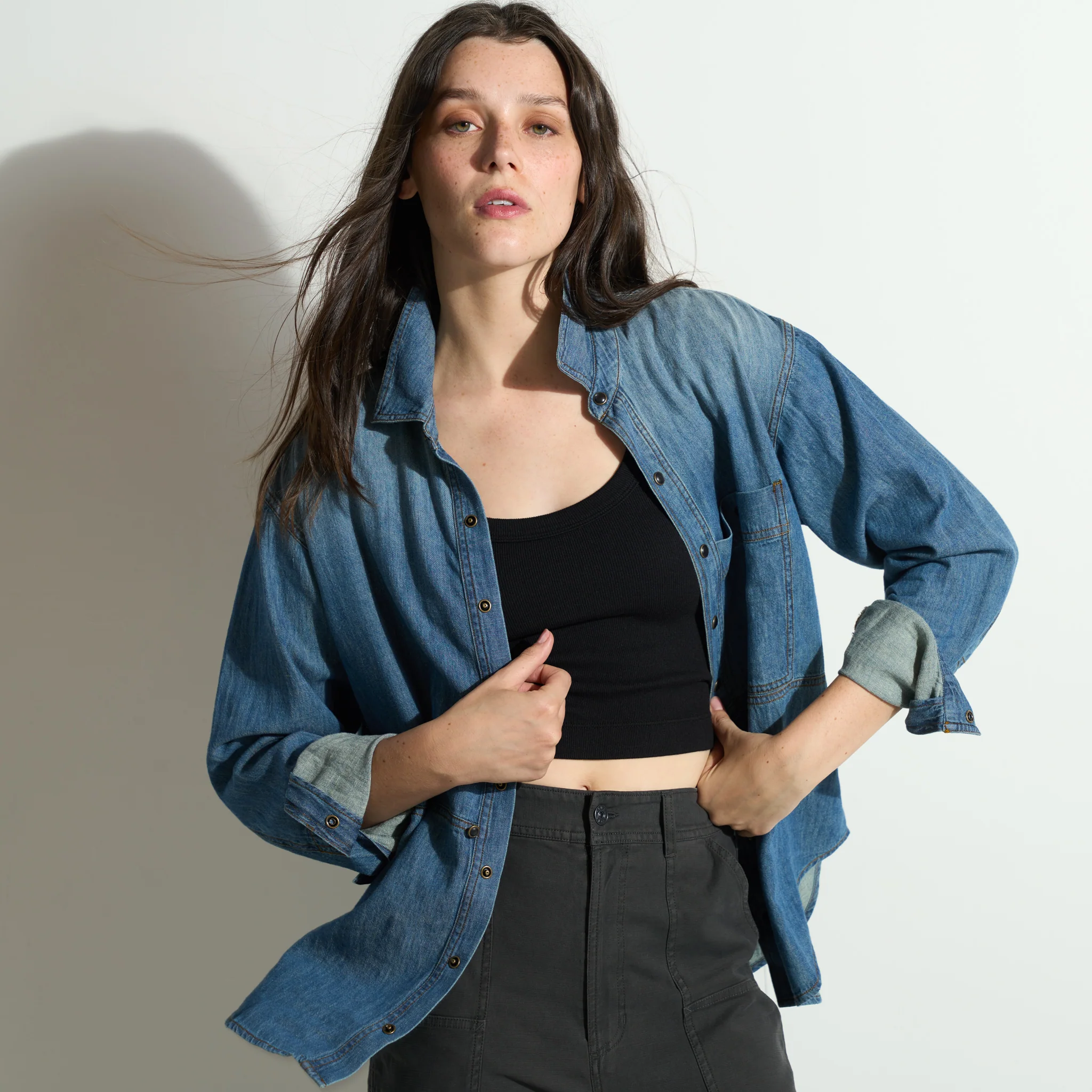 Celeste Oversized Japanese Denim Shirt - Image 6