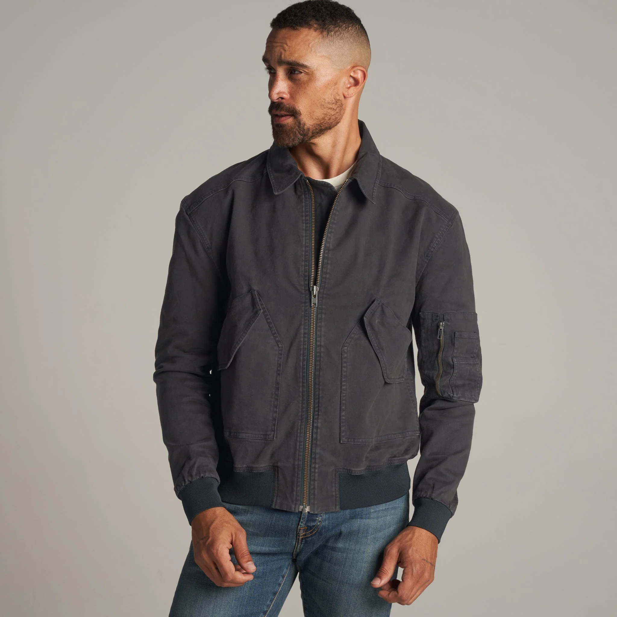 Dillon Mid-Century Twill Bomber Jacket - Image 9