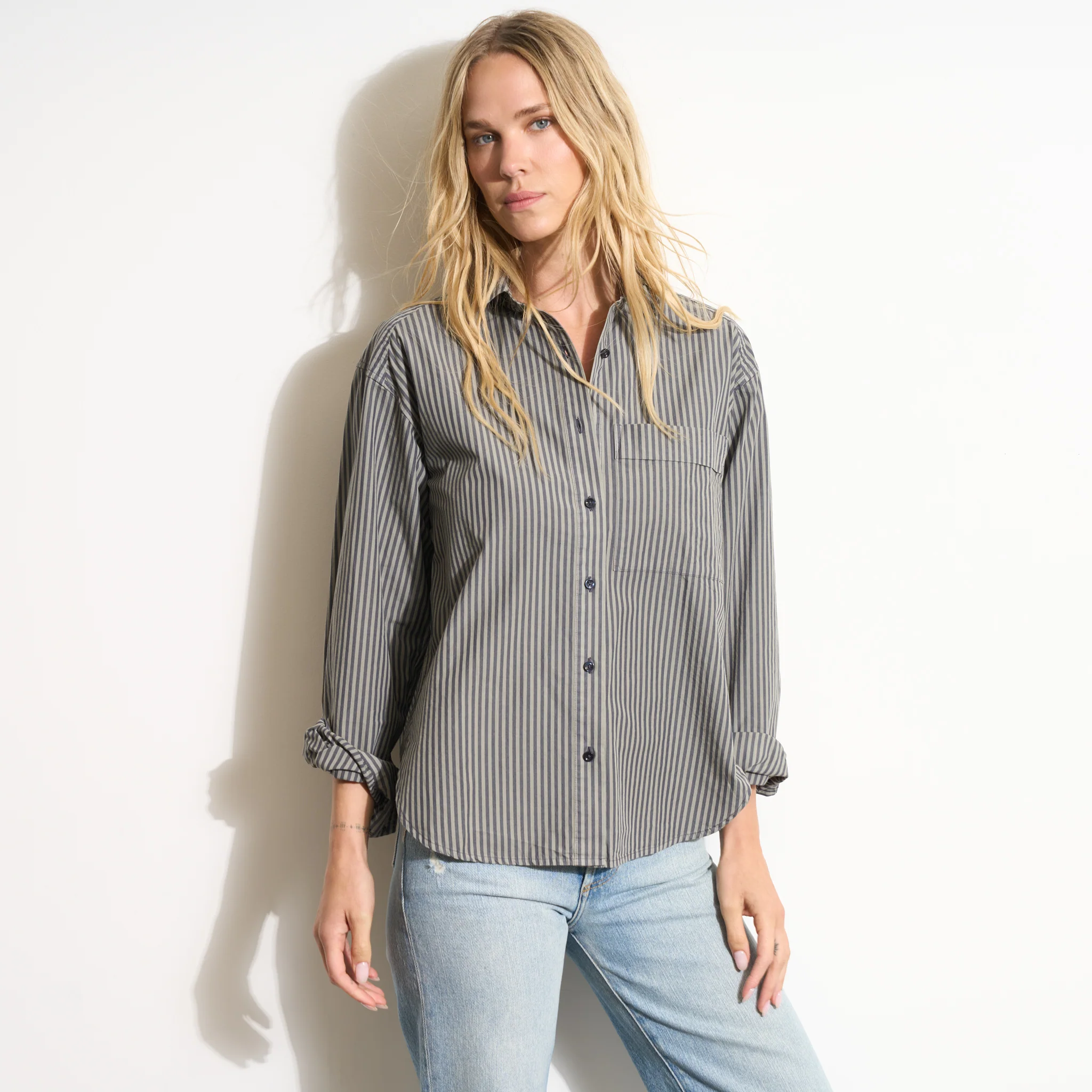 Elliott Oversized Stripe Poplin Shirt - Image 7
