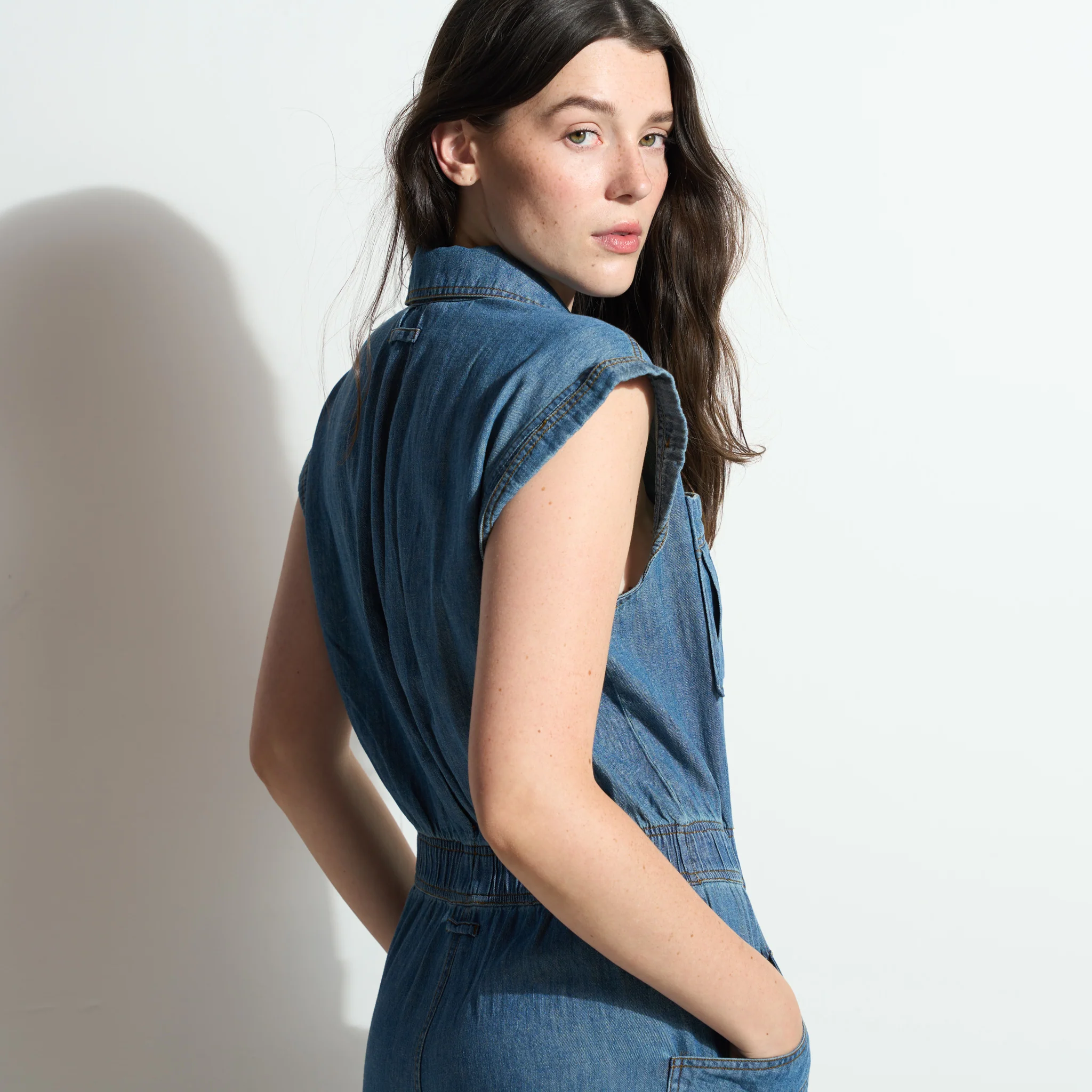 Lincoln Japanese Fluid Denim Jumpsuit - Image 4
