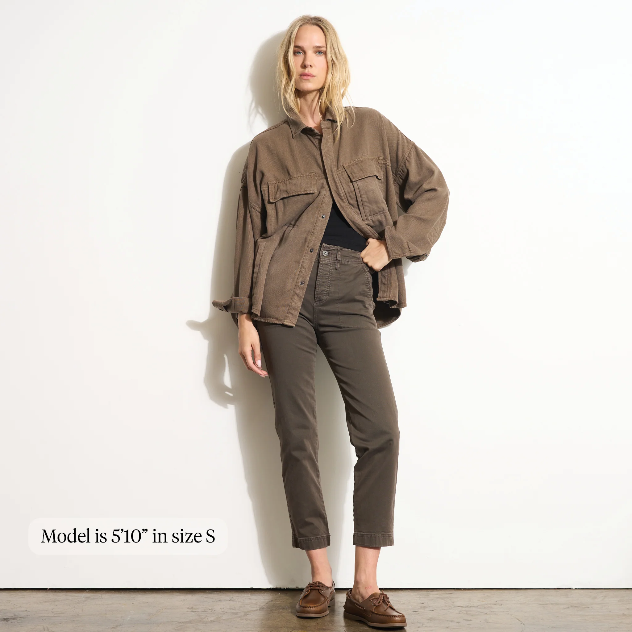Odette Drape Denim Twill Shirt Jacket - Image 17