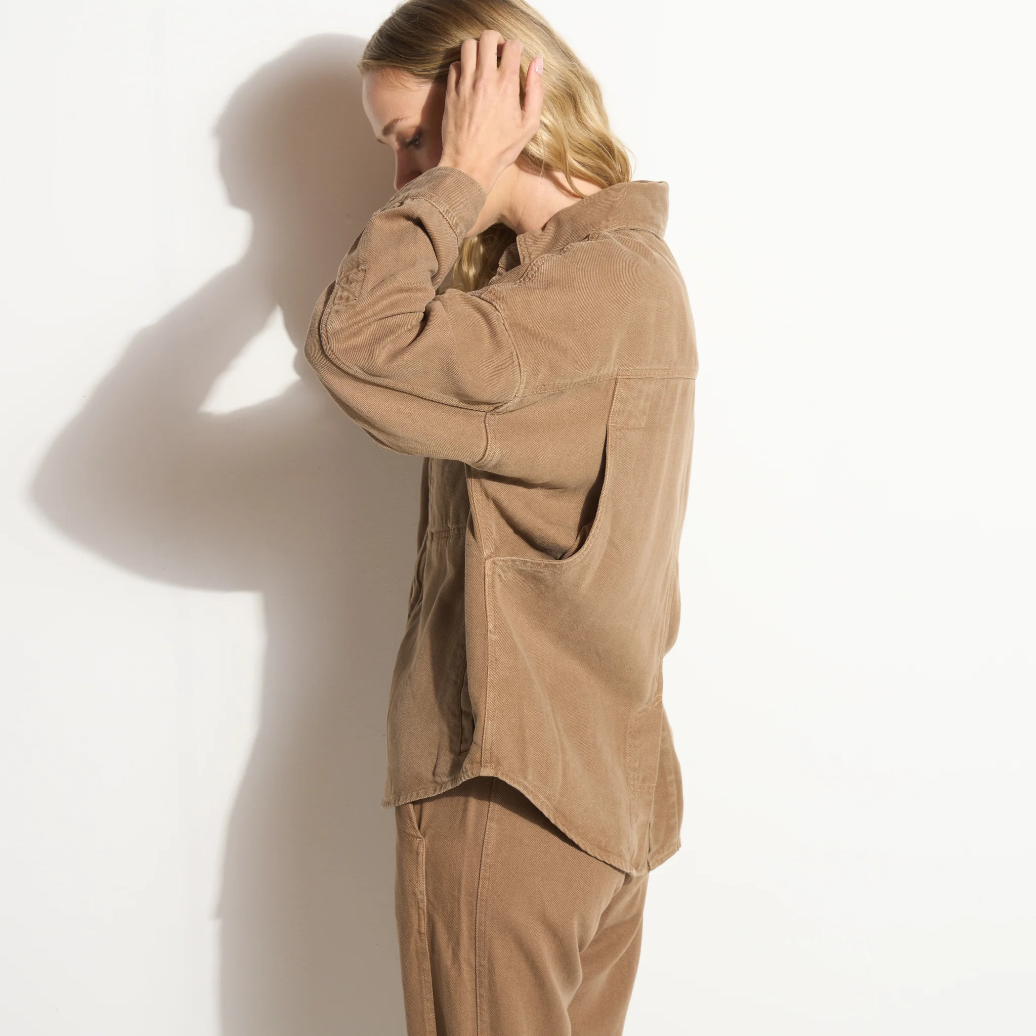Odette Drape Denim Twill Shirt Jacket - Image 5