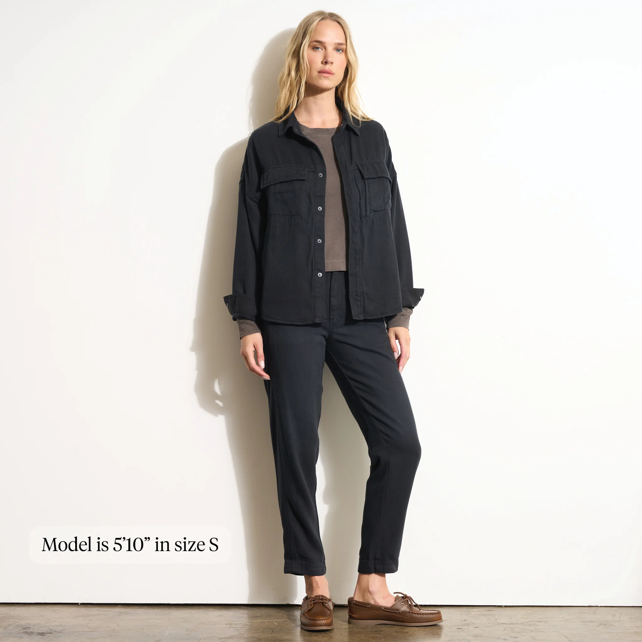 Odette Drape Denim Twill Shirt Jacket - Image 9