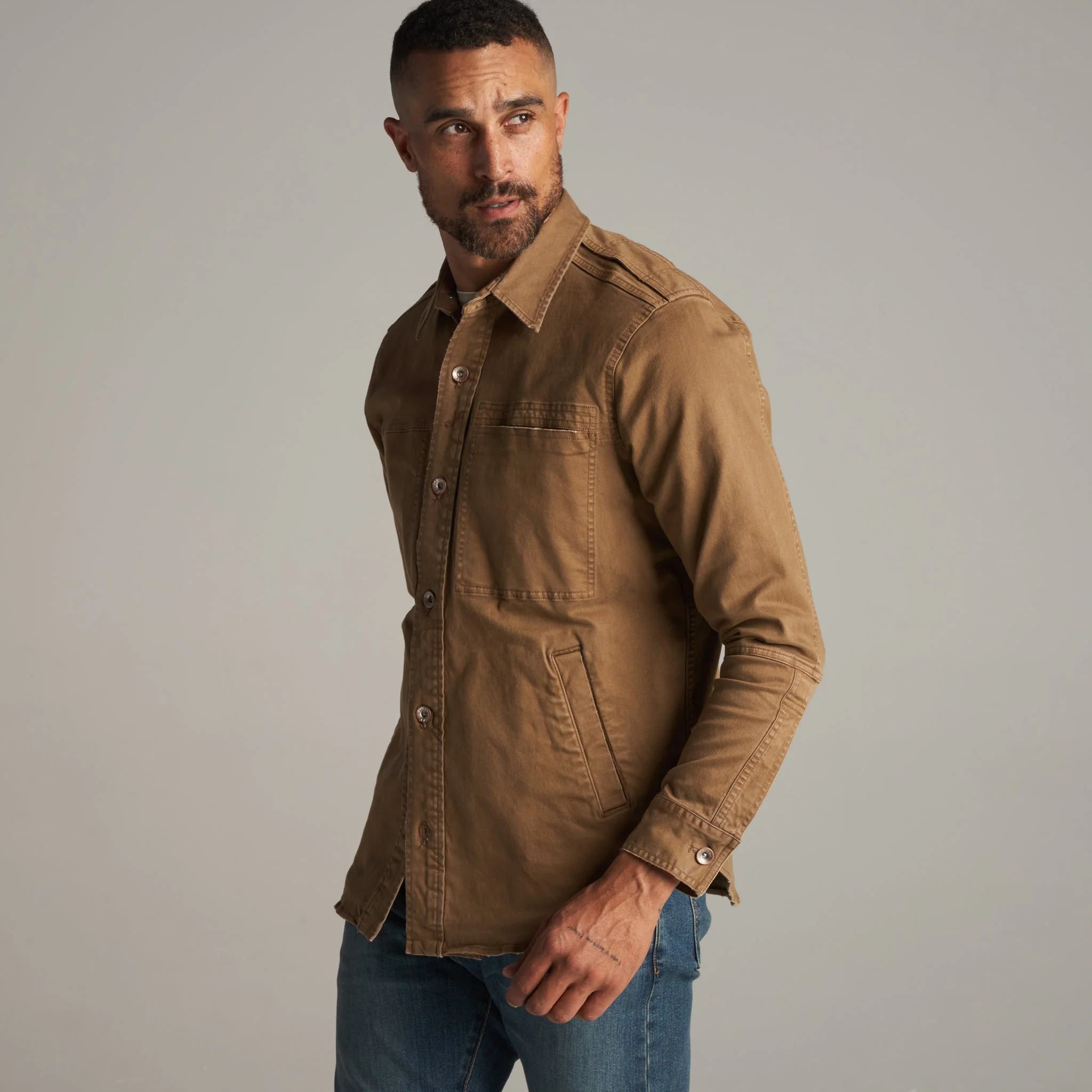 Orion Mid-Century Twill Shirt Jacket - Image 3