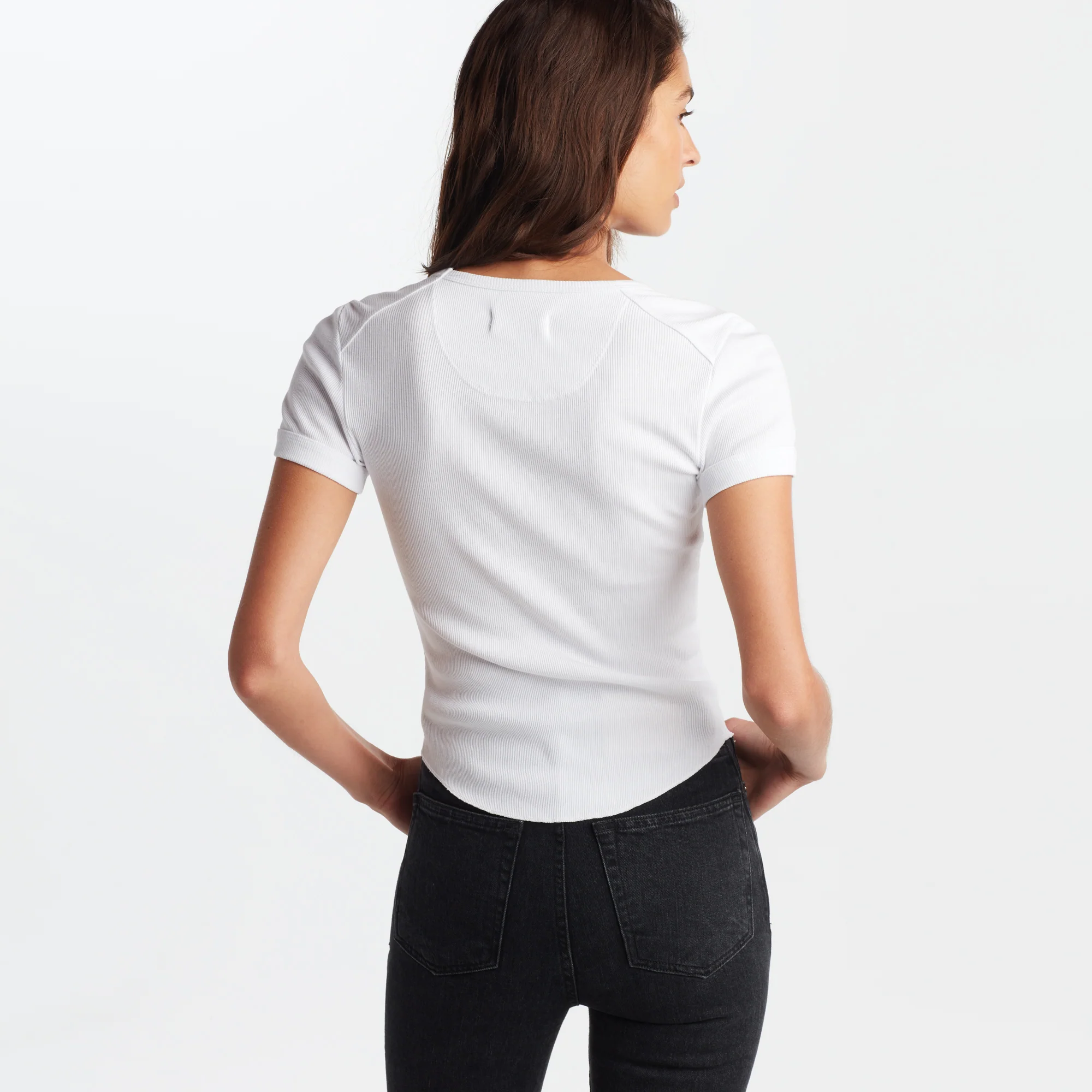 Oslo Scoop Neck Ribbed Tee - Image 10