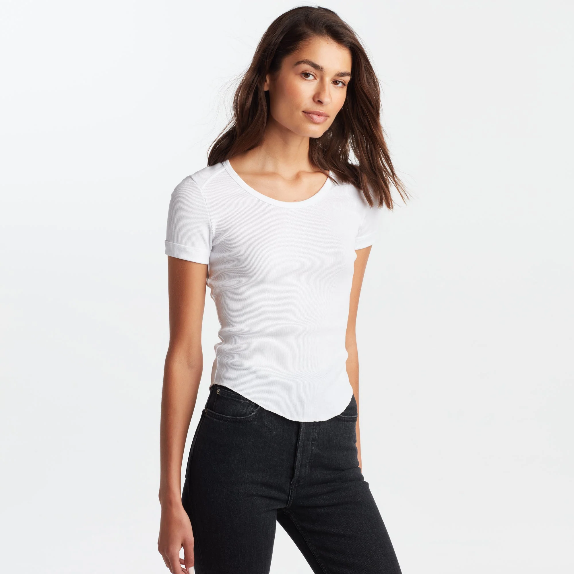 Oslo Scoop Neck Ribbed Tee - Image 7
