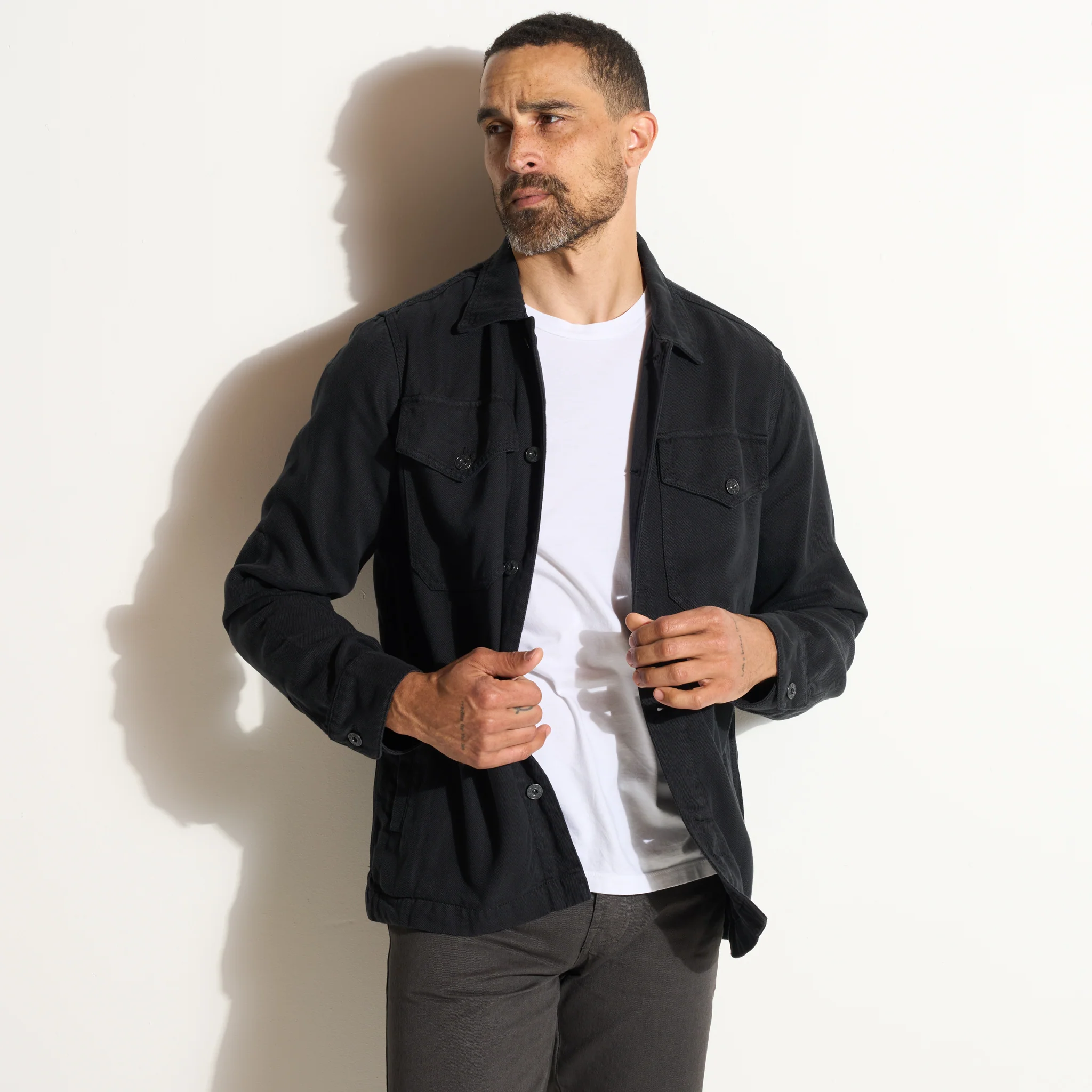 San Angelo Draped Denim Twill Jacket - Image 3