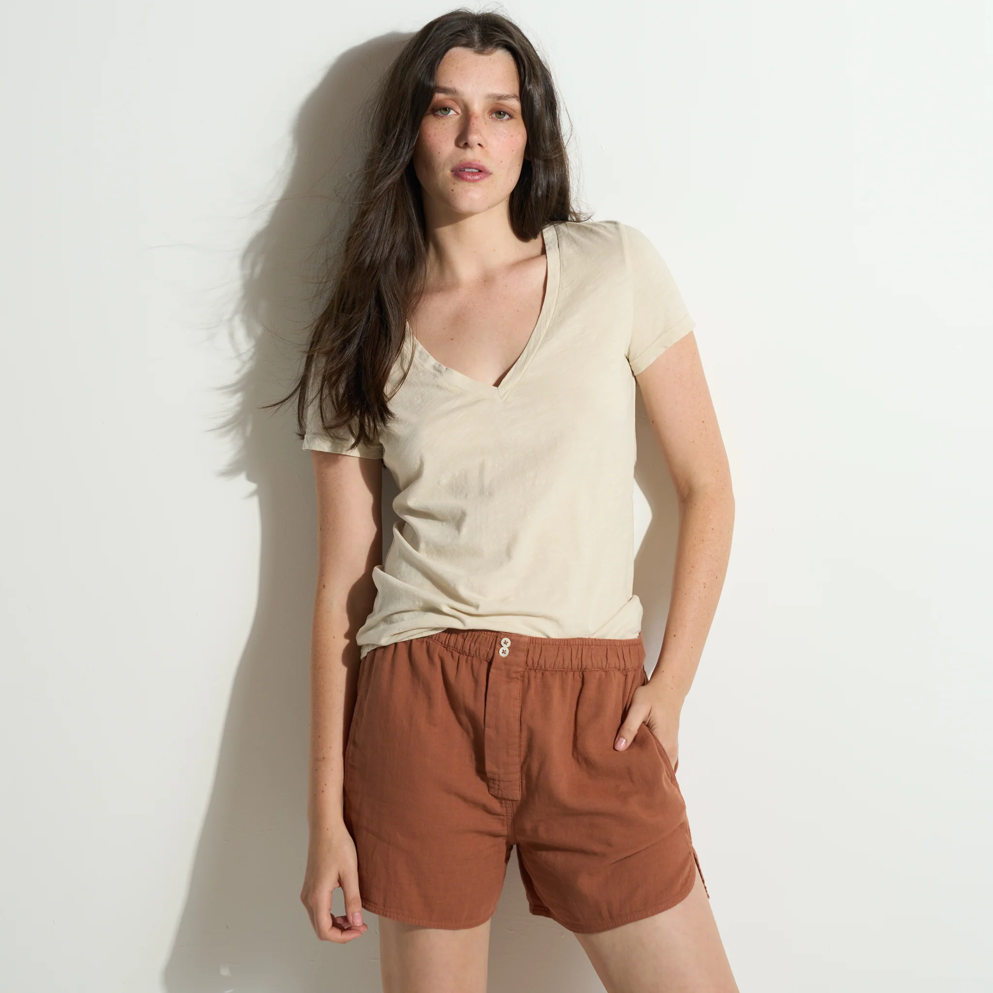 Tyler Deep V Neck Slub Tee - Image 11