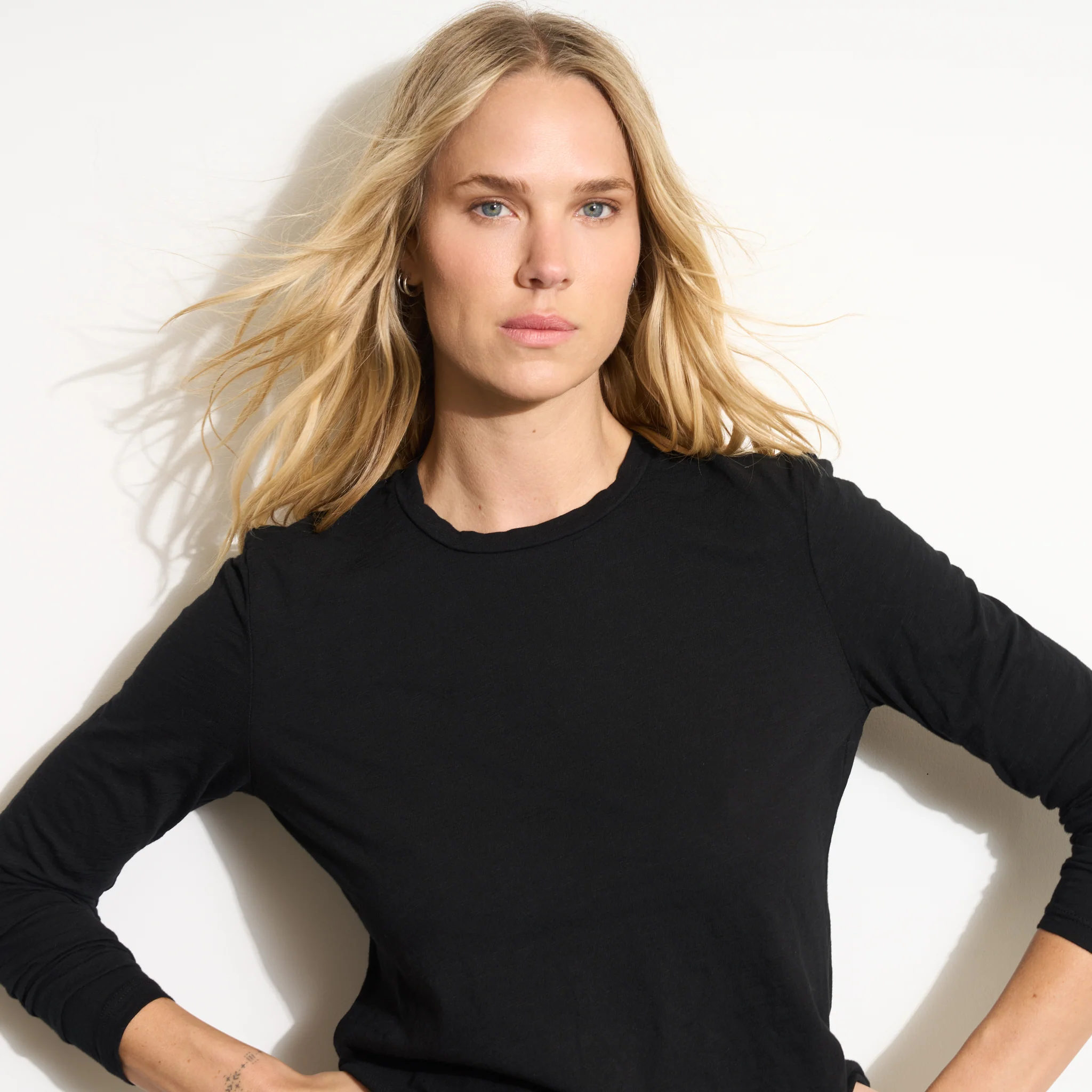 Tyler Long Sleeve Slub Crew Neck Tee - Image 5